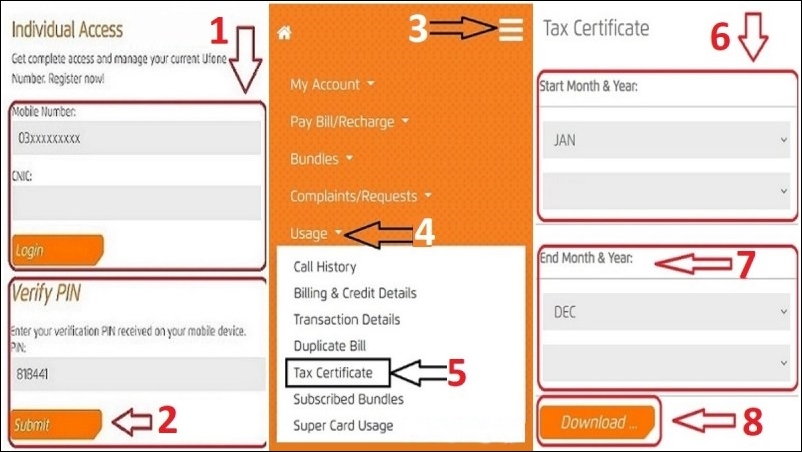 how-to-get-sim-withholding-tax-deduction-certificate-kla-pakistan